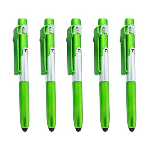 pumpumlia Mehrzweck-Kugelschreiber mit Stift, LED-Licht, faltbarer Handyhalter, Business-Stift für Büroangestellte, 5 Stück von pumpumlia