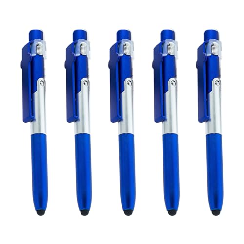 pumpumlia Mehrzweck-Kugelschreiber mit Stift, LED-Licht, faltbarer Handyhalter, Business-Stift für Büroangestellte, 5 Stück von pumpumlia