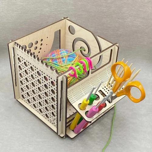 puzzlegame All-in-One-Garnschale aus Holz | Häkelset Garnschalen zum Häkeln | Garnaufbewahrung Multifunktionales Strickwerkzeug | Häkelkorb Organizer Strickschale, Häkelgeschenke für Häkelliebhaber von puzzlegame