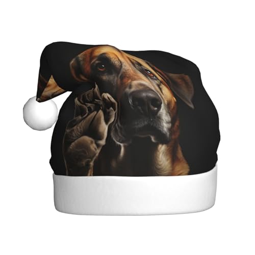 Weihnachtsmütze mit Hundepfotenabdruck, Zubehör für Erwachsene Feiertage und Weihnachtsfeiern Weihnachtsmütze mit Hundepfotenabdruck, Zubehör für Erwachsene Feiertage und Weihnachtsfeiern von pvinnk