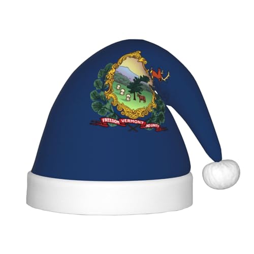 pvinnk Festliche Weihnachtsmütze mit Vermont Staatsflagge, Unisex, Weihnachtsmannmütze, Weihnachtsmannmütze pvinnk Festliche Weihnachtsmütze mit Vermont Staatsflagge, Unisex, Weihnachtsmannmütze, Weihnachtsmannmütze von pvinnk