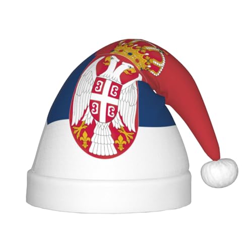 pvinnk Festliche Weihnachtsmütze mit serbischer Flagge, unisex, Weihnachtsfeier, Weihnachtsmannmütze pvinnk Festliche Weihnachtsmütze mit serbischer Flagge, unisex, Weihnachtsfeier, Weihnachtsmannmütze von pvinnk