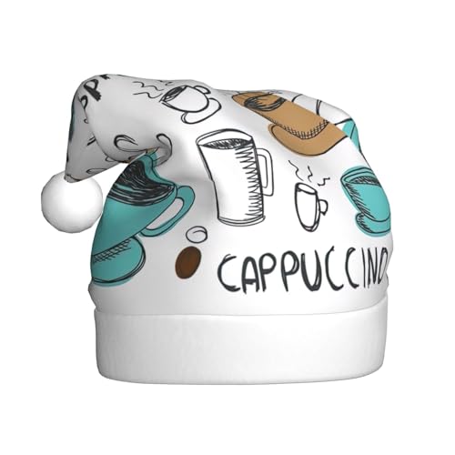 pvinnk Köstlicher Kaffee-Druck, Weihnachtsmütze, Zubehör für Erwachsene Feiertage und Weihnachtsfeiern von pvinnk