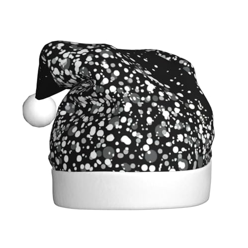 pvinnk Schwarz-weißer Glitzer-Druck, Weihnachtsmütze, Zubehör für Erwachsene Feiertage und Weihnachtsfeiern pvinnk Schwarz-weißer Glitzer-Druck, Weihnachtsmütze, Zubehör für Erwachsene Feiertage und Weihnachtsfeiern von pvinnk