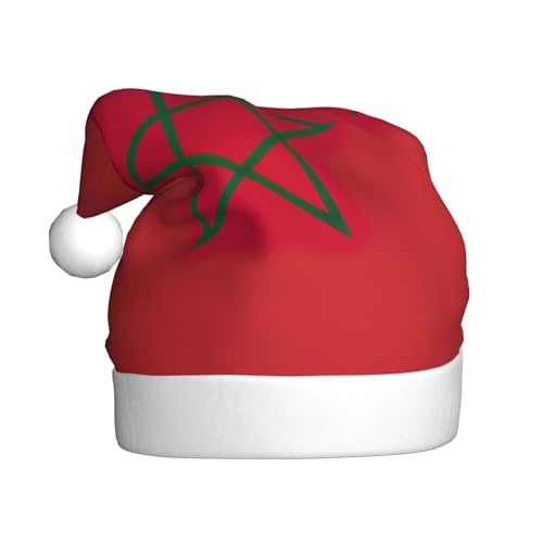 pvinnk Weihnachtsmütze, Motiv: Flagge von Marokko, Zubehör für Erwachsene und Weihnachtsfeiern pvinnk Weihnachtsmütze, Motiv: Flagge von Marokko, Zubehör für Erwachsene und Weihnachtsfeiern von pvinnk