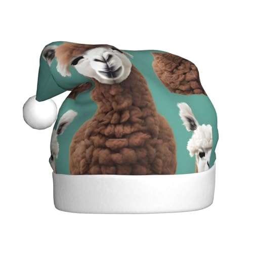 pvinnk Weihnachtsmütze mit Alpaka-Lama-Druck, Zubehör für Erwachsene Feiertage und Weihnachtsfeiern von pvinnk