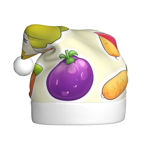 pvinnk Weihnachtsmütze mit Cartoon-Motiv, Gemüse, Obst, Zubehör für Erwachsene und Feiertage von pvinnk