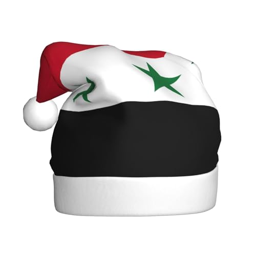 pvinnk Weihnachtsmütze mit Flagge der Syrien, Arabische Republik, bedruckt, Zubehör für Erwachsene Feiertage und Weihnachtsfeiern von pvinnk