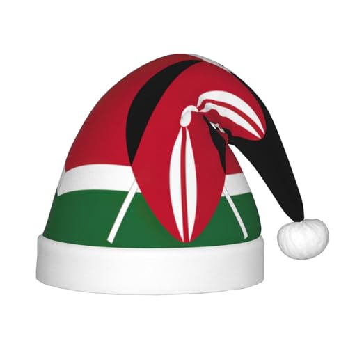 pvinnk Weihnachtsmütze mit Flagge von Kenia, Unisex, Weihnachtsmannmütze, Weihnachtsmannmütze, Unisex pvinnk Weihnachtsmütze mit Flagge von Kenia, Unisex, Weihnachtsmannmütze, Weihnachtsmannmütze, Unisex von pvinnk