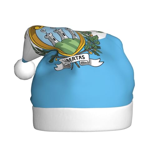 pvinnk Weihnachtsmütze mit Flagge von San Marino, Zubehör für Erwachsene Feiertage und Weihnachtsfeiern von pvinnk