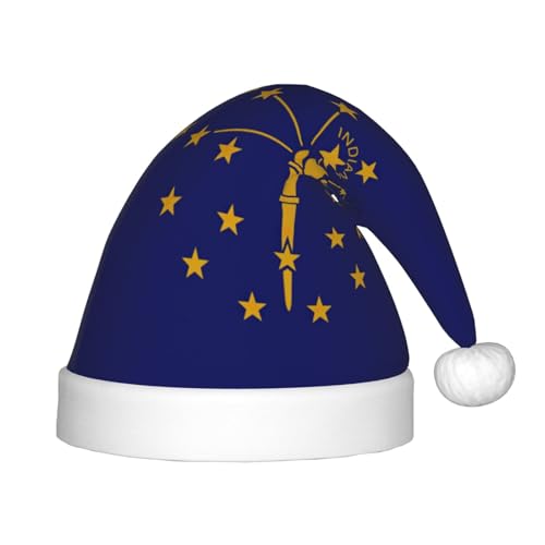 pvinnk Weihnachtsmütze mit Indiana-Staatsflagge, Unisex, Weihnachtsmannmütze, Weihnachtsmannmütze pvinnk Weihnachtsmütze mit Indiana-Staatsflagge, Unisex, Weihnachtsmannmütze, Weihnachtsmannmütze von pvinnk