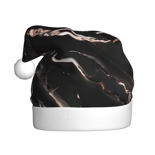 pvinnk Weihnachtsmütze mit Marmor-Aufdruck, Schwarz / Rotgold, Zubehör für Erwachsene Feiertage und Weihnachtsfeiern pvinnk Weihnachtsmütze mit Marmor-Aufdruck, Schwarz / Rotgold, Zubehör für Erwachsene Feiertage und Weihnachtsfeiern von pvinnk
