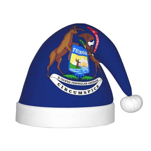 pvinnk Weihnachtsmütze mit Michigan-Staatsflaggen-Druck, Unisex, Weihnachtsfeier, Weihnachtsdekoration, Weihnachtsmannmütze pvinnk Weihnachtsmütze mit Michigan-Staatsflaggen-Druck, Unisex, Weihnachtsfeier, Weihnachtsdekoration, Weihnachtsmannmütze von pvinnk
