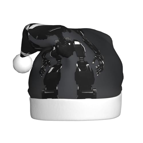 pvinnk Weihnachtsmütze mit Roboterdruck, Zubehör für Erwachsene und Weihnachtsfeiern, Schwarz von pvinnk