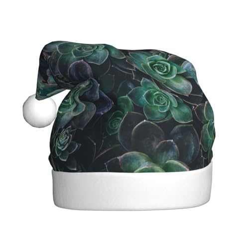 pvinnk Weihnachtsmütze mit grünem Sukkulenten-Druck, Zubehör für Erwachsene Feiertage und Weihnachtsfeiern pvinnk Weihnachtsmütze mit grünem Sukkulenten-Druck, Zubehör für Erwachsene Feiertage und Weihnachtsfeiern von pvinnk