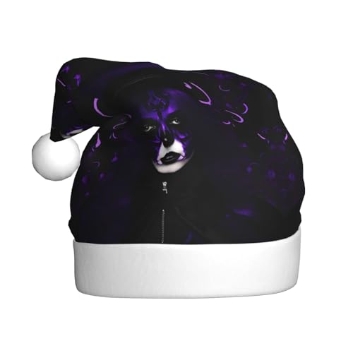 pvinnk Weihnachtsmütze mit gruseligem Aufdruck, Lila / Schwarz, Gothic, Zubehör für Erwachsene Feiertage und Weihnachtsfeiern pvinnk Weihnachtsmütze mit gruseligem Aufdruck, Lila / Schwarz, Gothic, Zubehör für Erwachsene Feiertage und Weihnachtsfeiern von pvinnk