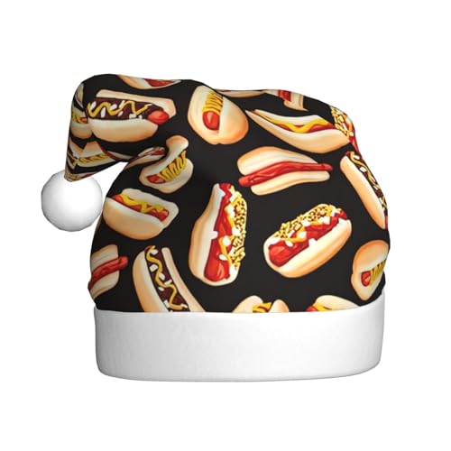 pvinnk Weihnachtsmütze mit lustigem Essen und Hot Dogs, Zubehör für Erwachsene Feiertage und Weihnachtsfeiern von pvinnk