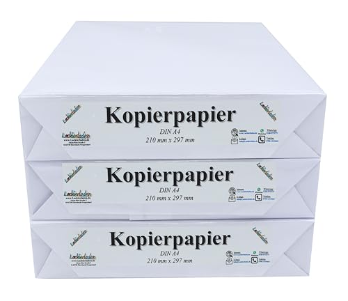 Kopierpapier A4 21 cm x 29,7 cm, 1500 Blatt | Papier Druckerpapier Blätter Zettel Schreibpapier Kopierpapier A4 21 cm x 29,7 cm, 1500 Blatt | Papier Druckerpapier Blätter Zettel Schreibpapier von qasco product