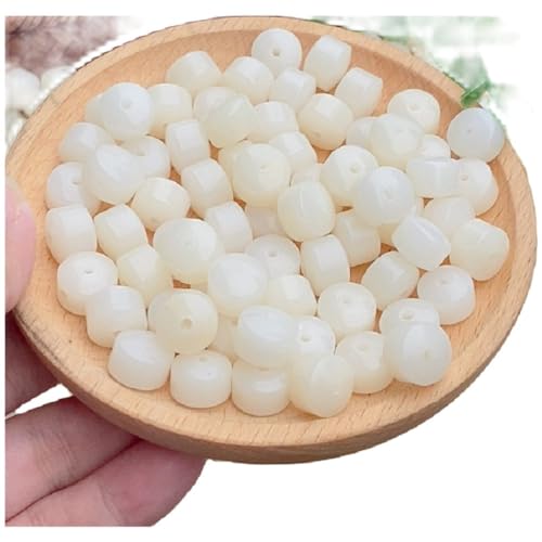 qbodp 100 Stück Perlen Zur Schmuckherstellung, Weiße Jade Bodhi Perlen Zum Basteln, Bastelperlen Dekorationszubehör, 8mm X 10mm qbodp 100 Stück Perlen Zur Schmuckherstellung, Weiße Jade Bodhi Perlen Zum Basteln, Bastelperlen Dekorationszubehör, 8mm X 10mm von qbodp