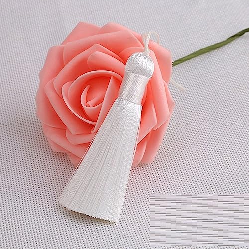 qbodp 20 Stück Quasten,5cm Kleine Quaste Zum Aufhängen,Handgefertigte Bastelquasten Für Lesezeichen,Schlüsselanhänger,Geschenkanhänger,Kunsthandwerk Und Schmuckherstellung,Weiß von qbodp