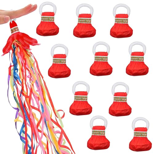 10 Stück Party Wurf Luftschlangen, Konfetti Luftschlangen Bomben, Luftschlangen zum Werfen, Hand Werfen Konfetti für Geburtstag, Hochzeit, Party, Romantische Party Dekoration (Farbe) von qhklew