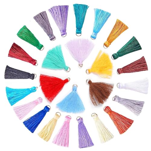 50 Stück Mini Quasten Anhänger, Baumwolle Quaste Anhänger, 3cm Mini Quasten Anhänger für Armbänder Bunte Ohrring Schmuck Machen, DIY Handwerk, Lesezeichen, Herstellung Kranz Schlüsselanhänger, Bunt 50 Stück Mini Quasten Anhänger, Baumwolle Quaste Anhänger, 3cm Mini Quasten Anhänger für Armbänder Bunte Ohrring Schmuck Machen, DIY Handwerk, Lesezeichen, Herstellung Kranz Schlüsselanhänger, Bunt von qhklew