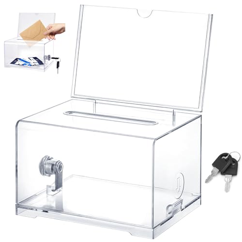Acrylspendenbox, 16x12x10 cm Spendenbox Abschließbar, Abschließbare Box mit Schloss und Schlüssel, Klarer Stimmzettelkasten Vorschlagsbox für Visitenkarten, Abstimmungen, Gewinnspiele Acrylspendenbox, 16x12x10 cm Spendenbox Abschließbar, Abschließbare Box mit Schloss und Schlüssel, Klarer Stimmzettelkasten Vorschlagsbox für Visitenkarten, Abstimmungen, Gewinnspiele von qhklew