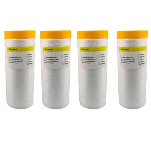 qiangxing abdeckfolie mit klebeband 4 Rollen 270cmx17m Folie mit Abdeckband/Klebefolie für die Dekoration Abdeckfolie mit klebeband folie masker… qiangxing abdeckfolie mit klebeband 4 Rollen 270cmx17m Folie mit Abdeckband/Klebefolie für die Dekoration Abdeckfolie mit klebeband folie masker… von qiangxing