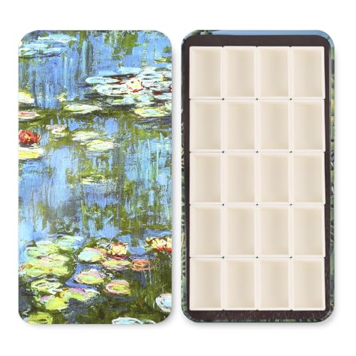 Aquarell-Zinn-Palette, Farbkoffer mit 12 vollen Pfannen und 16 halben Pfannen, Magnetstreifen, Metallkunst-Mischtablett, tragbarer leerer Farbkasten für DIY-Aquarellöle oder Acrylfarben Aquarell-Zinn-Palette, Farbkoffer mit 12 vollen Pfannen und 16 halben Pfannen, Magnetstreifen, Metallkunst-Mischtablett, tragbarer leerer Farbkasten für DIY-Aquarellöle oder Acrylfarben von qianshan