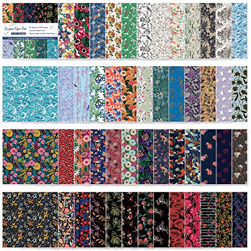 Origami-Papier-Set, 50 Blatt, 15,2 cm, quadratisch, doppelseitig, 50 lebendige japanische Chiyo-Farben für Handarbeit, Origami-Papier, Kunst, Kreativität, Blumen Origami-Papier-Set, 50 Blatt, 15,2 cm, quadratisch, doppelseitig, 50 lebendige japanische Chiyo-Farben für Handarbeit, Origami-Papier, Kunst, Kreativität, Blumen von qianshan