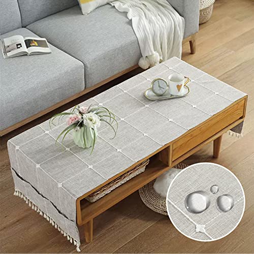 Abwischbare Leinen-Tischdecke Wohnzimmertisch Mit Taschen, Rechteckige Tischdecke Sofatisch, Waschmaschine, Trockner, Kühlschrankabdeckung, Tischläufer. Für ca. 50x100cm Tische-L-50x145cm(20x57inch) Abwischbare Leinen-Tischdecke Wohnzimmertisch Mit Taschen, Rechteckige Tischdecke Sofatisch, Waschmaschine, Trockner, Kühlschrankabdeckung, Tischläufer. Für ca. 50x100cm Tische-L-50x145cm(20x57inch) von qiden