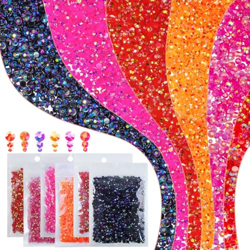 MUIIGOOD bunte Harz-Strasssteine zum Verzaubern, 3 mm, 4 mm, 5 mm, gemischt, flache Rückseite, Edelsteine, Diamanten für Nägel, Gesicht, Augen, Make-up, Handwerk, Becher, Flaschen, 6 Beutel MUIIGOOD bunte Harz-Strasssteine zum Verzaubern, 3 mm, 4 mm, 5 mm, gemischt, flache Rückseite, Edelsteine, Diamanten für Nägel, Gesicht, Augen, Make-up, Handwerk, Becher, Flaschen, 6 Beutel von qiipii