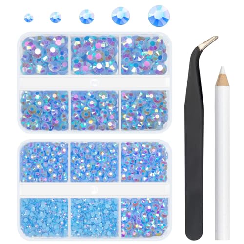 qiipii 3060 Stück hellblaue AB-Kunstharz-Strasssteine zum Basteln, blaue AB-Flatback-Gelee-Harz-Strasssteine 2 mm 3 mm 4 mm 5 mm 6 mm, 5 Größen, nicht-Hotfix-Steine, Diamanten, Flaschen, DIY Handwerk qiipii 3060 Stück hellblaue AB-Kunstharz-Strasssteine zum Basteln, blaue AB-Flatback-Gelee-Harz-Strasssteine 2 mm 3 mm 4 mm 5 mm 6 mm, 5 Größen, nicht-Hotfix-Steine, Diamanten, Flaschen, DIY Handwerk von qiipii