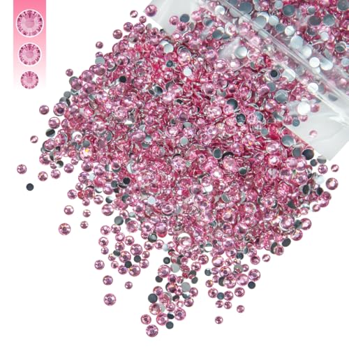 qiipii Harz-Strasssteine zum Basteln, flache Rückseite, 3 mm, 4 mm, 5 mm, gemischte Beutel, Diamanten, Kristalle, Edelsteine, Charms für Nägel, Gesicht, Augen, Make-up, Becher, Flaschen, Basteln von qiipii