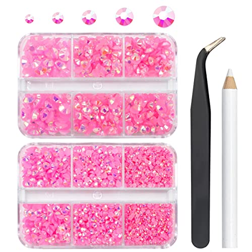 qiipii Harz-Strasssteine zum Basteln, rosa AB-Kunstharz, flache Rückseite, 2 mm, 3 mm, 4 mm, 5 mm, 6 mm, 5 Größen, nicht Hotfix-Steine, Diamanten, Kristalle, Edelsteine für Becher, Flaschen, qiipii Harz-Strasssteine zum Basteln, rosa AB-Kunstharz, flache Rückseite, 2 mm, 3 mm, 4 mm, 5 mm, 6 mm, 5 Größen, nicht Hotfix-Steine, Diamanten, Kristalle, Edelsteine für Becher, Flaschen, von qiipii