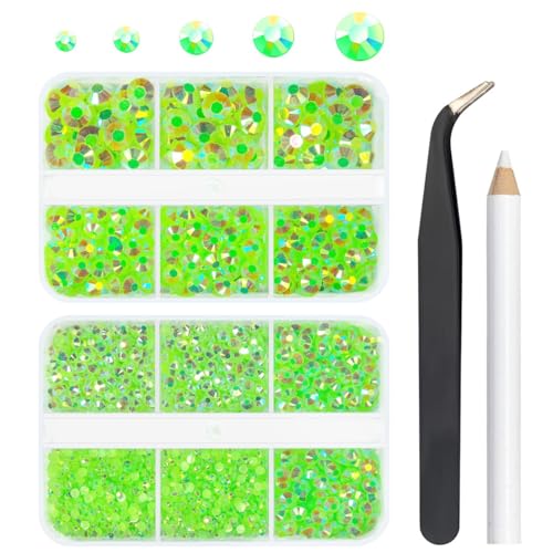 qiipii Peridot-Strasssteine aus Kunstharz zum Basteln, frische grüne Strasssteine mit flacher Rückseite, 2 mm, 3 mm, 4 mm, 5 mm, 6 mm, 5 Größen, nicht Hotfix-Steine, Diamanten, Kristalle, Edelsteine qiipii Peridot-Strasssteine aus Kunstharz zum Basteln, frische grüne Strasssteine mit flacher Rückseite, 2 mm, 3 mm, 4 mm, 5 mm, 6 mm, 5 Größen, nicht Hotfix-Steine, Diamanten, Kristalle, Edelsteine von qiipii