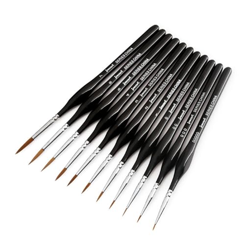 11 Stück Pinsel Set,Pinsel Set Malen,Feine Detail Pinsel für Acryl Aquarell Modellbau,hochwertige Miniatur Pinsel,für Malerei Ölfarben Körperbemalung Nägel,Schwarz 11 Stück Pinsel Set,Pinsel Set Malen,Feine Detail Pinsel für Acryl Aquarell Modellbau,hochwertige Miniatur Pinsel,für Malerei Ölfarben Körperbemalung Nägel,Schwarz von qijiefenCC