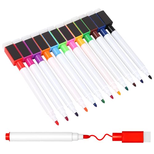 qijiefenCC 12 Stück Whiteboard Marker,Magnetische Whiteboard Stifte,Trocken Abwischbar Whiteboard Stifte mit Radierer,Fine Tip folienstift,für Büro, Schule, Zuhause usw (Farbe) qijiefenCC 12 Stück Whiteboard Marker,Magnetische Whiteboard Stifte,Trocken Abwischbar Whiteboard Stifte mit Radierer,Fine Tip folienstift,für Büro, Schule, Zuhause usw (Farbe) von qijiefenCC