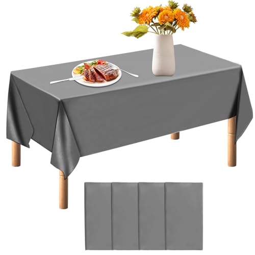 Einwegtischdecken,4 Stück Tischdecke für Bierzeltgarnitur,Geburtstag Einwegtischdecke 137 x 274 cm,Rechteckige Tischdecke für Geburtstag Party Grillen Picknick Dekoration,Grau Einwegtischdecken,4 Stück Tischdecke für Bierzeltgarnitur,Geburtstag Einwegtischdecke 137 x 274 cm,Rechteckige Tischdecke für Geburtstag Party Grillen Picknick Dekoration,Grau von qimeyu