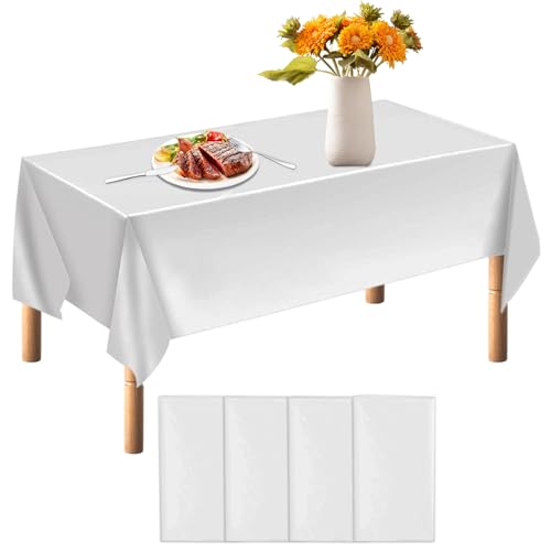 qimeyu Einwegtischdecke Weiß, 4 Stück, Rechteckig, 137 x 274 cm, Vliesstoff, für Bierzeltgarnitur, Party, Hochzeit, Geburtstag, Outdoor-Event, Weiß qimeyu Einwegtischdecke Weiß, 4 Stück, Rechteckig, 137 x 274 cm, Vliesstoff, für Bierzeltgarnitur, Party, Hochzeit, Geburtstag, Outdoor-Event, Weiß von qimeyu