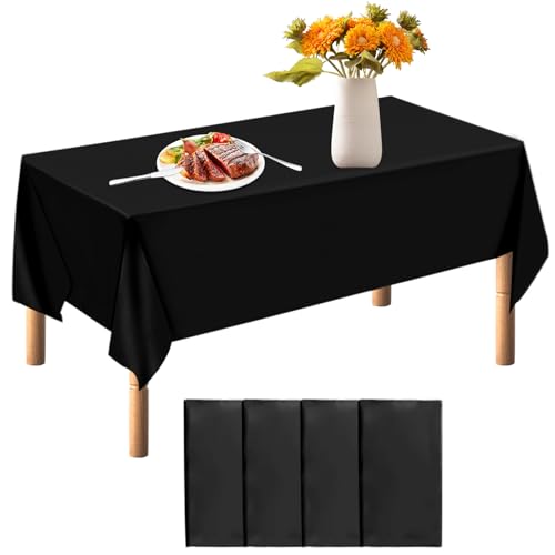 Einwegtischdecken,Schwarze Tischdecke,4 Stück Tischdecke für Bierzeltgarnitur,Rechteckige Einwegtischdecke 137 x 274 cm,Party Tischdecke für Geburtstag,Party,Grillen,Picknick Dekoration,Schwarz Einwegtischdecken,Schwarze Tischdecke,4 Stück Tischdecke für Bierzeltgarnitur,Rechteckige Einwegtischdecke 137 x 274 cm,Party Tischdecke für Geburtstag,Party,Grillen,Picknick Dekoration,Schwarz von qimeyu