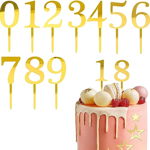 qingmeng 10 Stück Cake Topper Zahlen Happy Birthday, 0-9 Tortendeko Geburtstag Personalisiert, Kuchen Topper Geburtstag, Geburtstagskuchen Dekoration für Geburtstagsfeiern Jeden Alters Hochzeitsparty von qingmeng