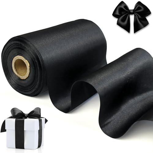qingmeng 10cm Satinband Schwarz, 20m Geschenkband Schwarz Breit, Schleifenband Trauerflor, Geschenkband Trauerschleife Stoff, Seidenband Geschenk Band Geschenkbänder für Taufe Geburtstag Deko Geschenk qingmeng 10cm Satinband Schwarz, 20m Geschenkband Schwarz Breit, Schleifenband Trauerflor, Geschenkband Trauerschleife Stoff, Seidenband Geschenk Band Geschenkbänder für Taufe Geburtstag Deko Geschenk von qingmeng