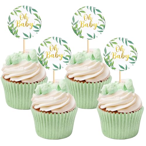 qingmeng 30 Stück Oh Baby Cake Topper Grün| Babyparty Deko Junge Mädchen | Baby Shower Deko | Tortendeko Welcome Boy or Girl | Cupcake Muffin Deko für Windeltorte Gender Reveal Neutral Party Dusche qingmeng 30 Stück Oh Baby Cake Topper Grün| Babyparty Deko Junge Mädchen | Baby Shower Deko | Tortendeko Welcome Boy or Girl | Cupcake Muffin Deko für Windeltorte Gender Reveal Neutral Party Dusche von qingmeng