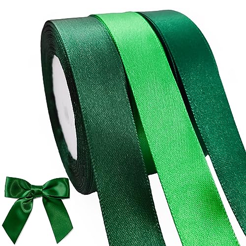 qingmeng 66m Satinband Grün, 20mm Geschenkband Grün Breit, Schleifenband Grün, Geschenkband Hochzeit Stoff, Grünenes Geschenk Band Geschenkbänder für Taufe Geburtstag Deko Geschenkverpackung von qingmeng