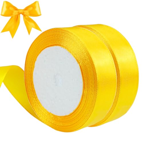qingmeng Satinband Gelb, 44m Geschenkband Gelb Breit, 20mm Schleifenband, Geschenkband Hochzeit Stoff, Gelbes Geschenk Band Geschenkbänder für Taufe Geburtstag Deko Geschenkverpackung qingmeng Satinband Gelb, 44m Geschenkband Gelb Breit, 20mm Schleifenband, Geschenkband Hochzeit Stoff, Gelbes Geschenk Band Geschenkbänder für Taufe Geburtstag Deko Geschenkverpackung von qingmeng