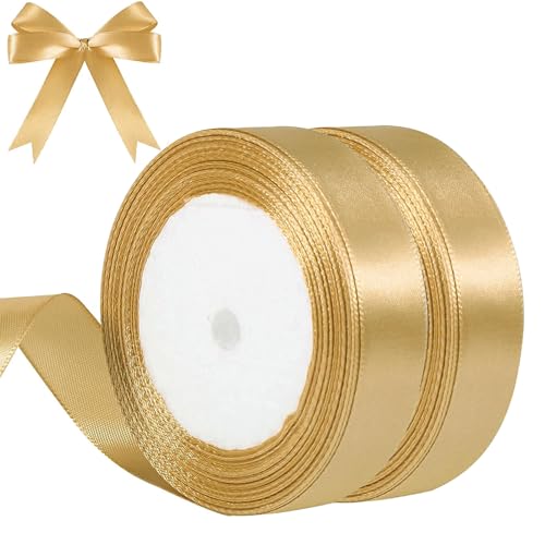 qingmeng Satinband Gold, 44m Geschenkband Gold Breit, 20mm Schleifenband Gold, Geschenkband Hochzeit Stoff, Goldenes Geschenk Band Geschenkbänder für Taufe Geburtstag Deko Geschenkverpackung qingmeng Satinband Gold, 44m Geschenkband Gold Breit, 20mm Schleifenband Gold, Geschenkband Hochzeit Stoff, Goldenes Geschenk Band Geschenkbänder für Taufe Geburtstag Deko Geschenkverpackung von qingmeng