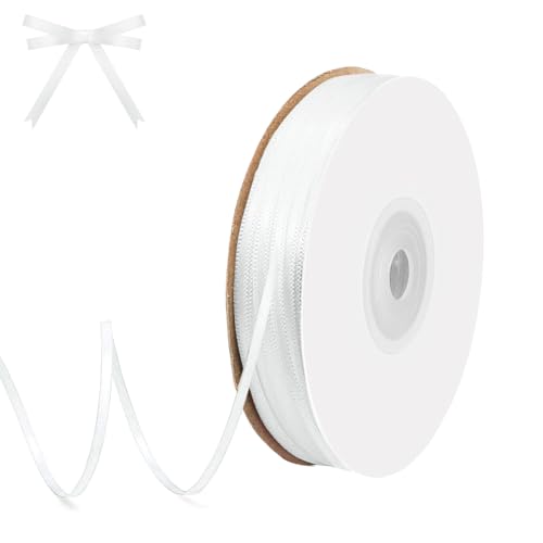 qingmeng Satinband Weiss, 91m Geschenkband Weiss Breit, 3mm Schleifenband Weiss, Geschenkband Weiß Hochzeit Stoff, Ribbon Geschenk Band für Taufe Geburtstag Deko Geschenkverpackung qingmeng Satinband Weiss, 91m Geschenkband Weiss Breit, 3mm Schleifenband Weiss, Geschenkband Weiß Hochzeit Stoff, Ribbon Geschenk Band für Taufe Geburtstag Deko Geschenkverpackung von qingmeng