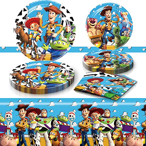 Toy Inspired Story Geburtstagsparty-Zubehör, 20 Teller, 20 Servietten und 1 Tischdecke für Spielzeug-inspirierte Story-Party-Dekorationen Toy Inspired Story Geburtstagsparty-Zubehör, 20 Teller, 20 Servietten und 1 Tischdecke für Spielzeug-inspirierte Story-Party-Dekorationen von qitindasen
