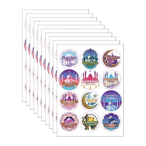 qiuxiaoaa 10Sheets Ramadan Aufkleber Eid Mubarak Geschenkbox Etikett Papiertüte Siegel Aufkleber Siegel Aufkleber 6 von qiuxiaoaa